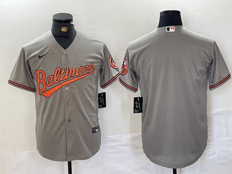 Men%27s Baltimore Orioles Blank Grey Stitched MLB Cool Base Nike Jersey